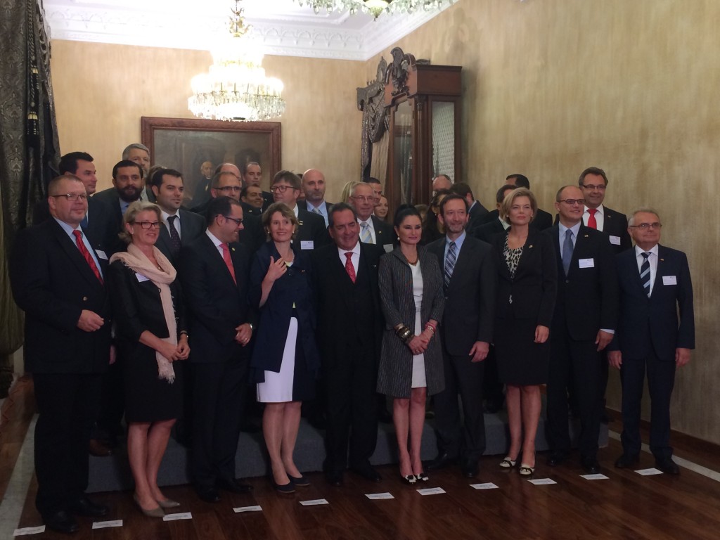 Deutsche Unternehmer und Politiker der Delegationsreise aus Rheinland-Pfalz, Empfang durch den Gouverneur des Bundesstaates von Aguascalientes, Lozano de la Torre